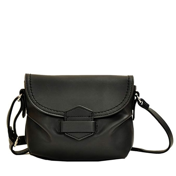 Handbags - Soft Black Tuck & Loop Crossbody Purse Bag